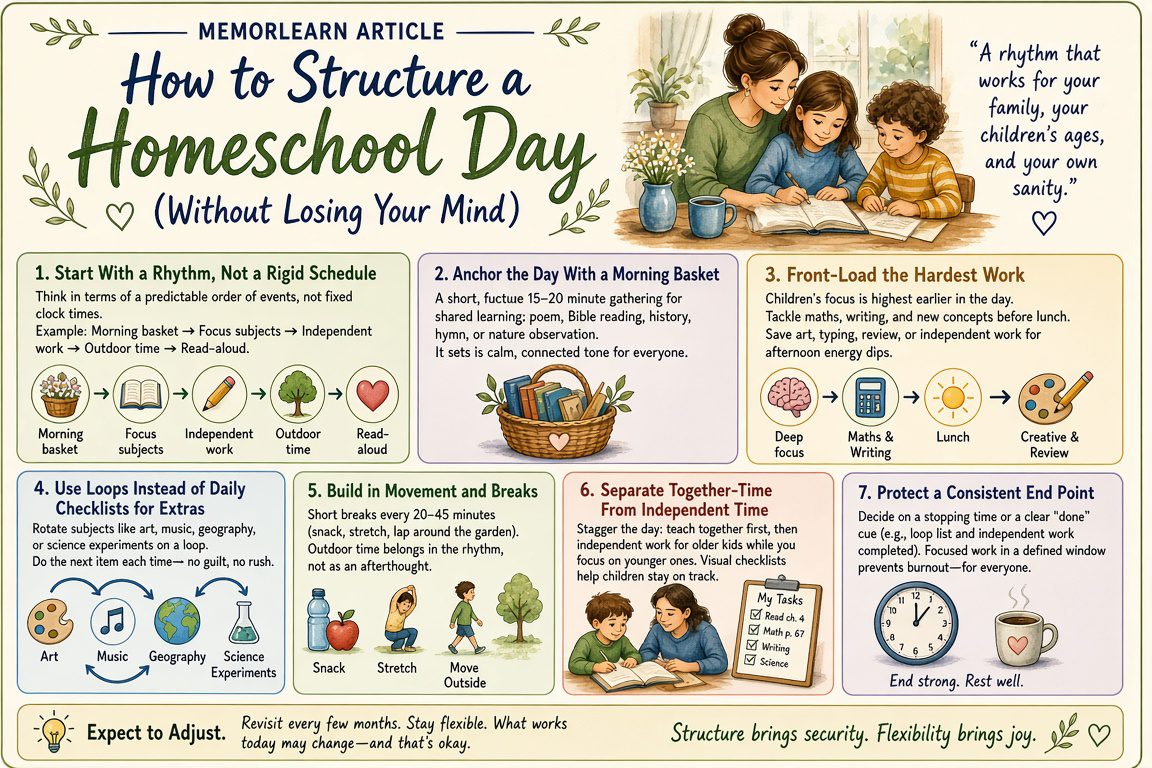 How to Structure a Homeschool Day (Without Losing Your Mind)