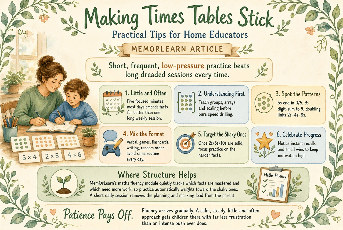 Making Times Tables Stick: Practical Tips for Home Educators